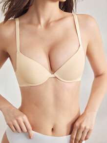 Ocili Áo ngực không gọng đơn giản, thoải mái, cúp dày, thời trang tối giản, phù hợp với ngực nhỏ - Màu be - Xem 5