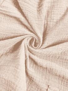 SHEIN LUNE Leisure Apricot Color Batwing Sleeve Double Pockets Romper - Apricot - View 7