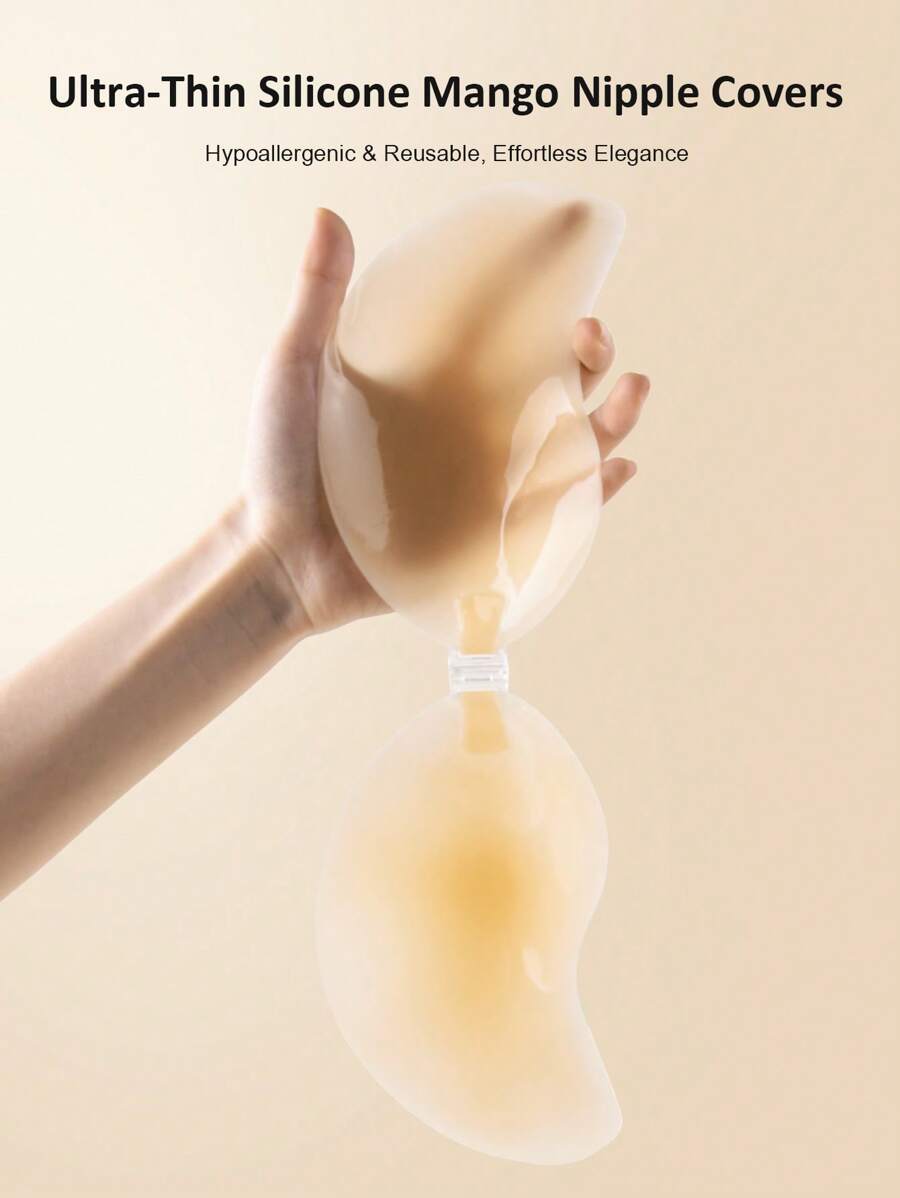 Pezoneras adhesivas reutilizables de silicona sólida con forma de mango - Amarillo - Ver 1