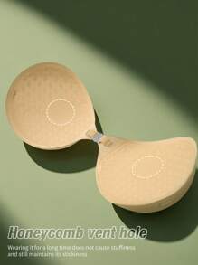 SHEIN Thick 5CM Palm Cupping Gathering Adam's Hand Bra Seamless Round Nipple Cover Front Closure Palm Pull Rope Invisible Bra Pasties - Apricot - View 5