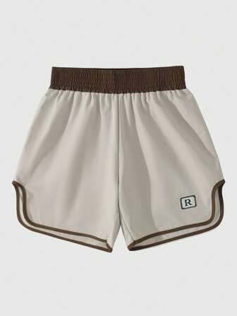 Street Life Pantaloncini casual da uomo con vita elastica e colori a contrasto, modello ampio