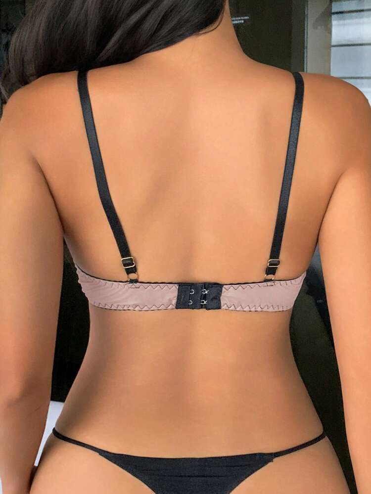 Lace Patchwork Slight Push Up Adjustable Strap Women Bra Lingerie For Women