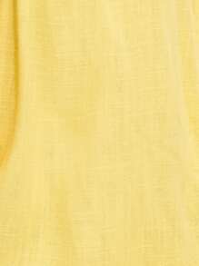 Nöista Butter Yellow Off-Shoulder Romper With Ruffled Sleeves And Tie-Front Detail. Light And Breezy-Perfect For Beach Vacations, 4th Of July Looks, Or Summer Pool Party!