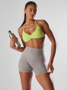 Musera Sport Pantaloni scurți groși, fără cusături, mini, activi, confortabili, pentru antrenament, sală de sport, alergare, club de alergare, padel, tenis, pickleball, sală de sport