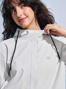 In My Nature Women's Hooded Drawstring Outdoor Raincoat Jacket