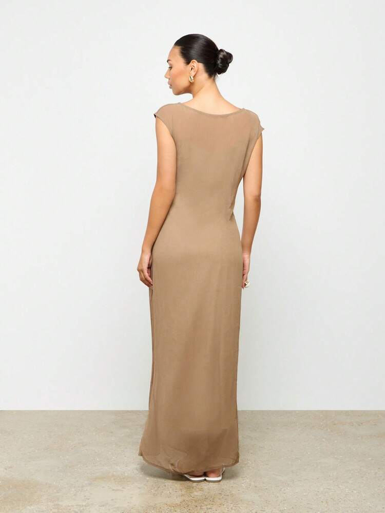 Elegant Maxi Length Crinkle Chiffon Two-Piece Outfits