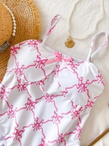 Maillot de bain une pièce pour pré-adolescente avec imprimé papillon, idéal pour les vacances à la plage