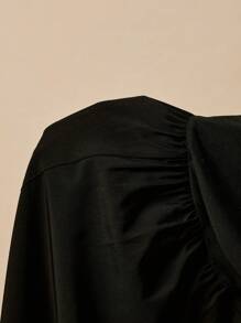 Easelle Pure Black Long Knitted Skirt, Floor Length, Loose And Elegant, Casual Long Skirt, Versatile Summer Outfits Summer Black Maxi Dress Casual Black Dress Black Square Neck Dress