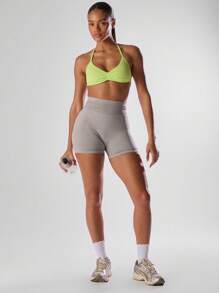 Musera Sport Pantaloni scurți groși, fără cusături, mini, activi, confortabili, pentru antrenament, sală de sport, alergare, club de alergare, padel, tenis, pickleball, sală de sport