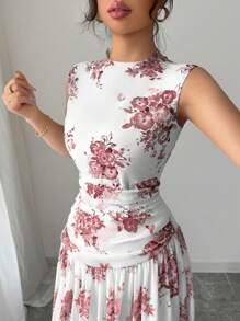 Modelyn Elegant Commuter Tank Dress For Women - Red - View 3