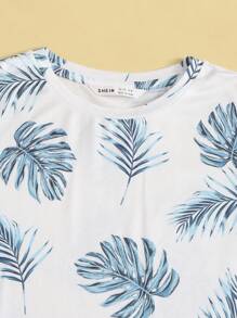 Leap Crew Leap Crew Conjunto De Camiseta Y Pantalón Corto Con Estampado Tropical Para Niños Preadolescentes