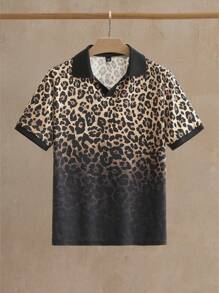 Manfinity VCAY Camisa polo de manga corta holgada de punto casual de moda para hombres