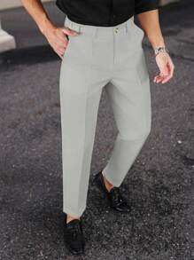 Manfinity Bizformal Naples 男式白色可调节腰部直筒修身正装裤