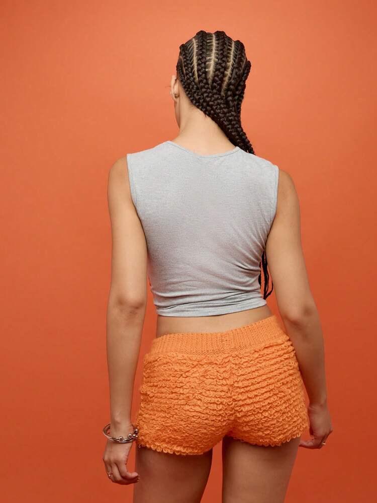 SUMWON WOMEN Varsity Sleeveless Crop Jersey Tank Top Number Print