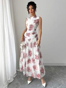 Modelyn Elegant Commuter Tank Dress For Women - Red - View 6