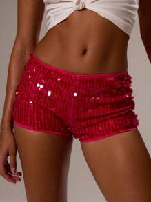 MUSERA 低腰亮片超短迷你短裤，适合伊比沙岛性感度假、夏季节日、海滩装、生日派对、锐舞派对、秋冬派对等场合。