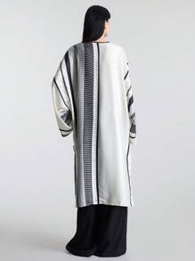 Ontre 2025 Damen Loose Bedruckte Bluse, Minimalistische Mode, Bequemer Sommer, Inselurlaub, Gestreifte Loose Top, Farbblock Minimalistische Geometrische Bedruckte Business Lässig Damen Urlaubskleidung