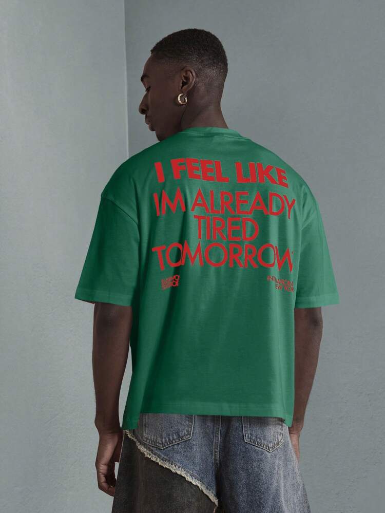 T-shirt surdimensionné à slogan imprimé streetwear