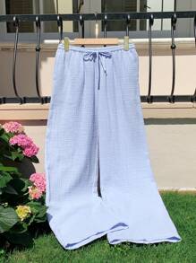 Comfortcana Pantaloni casual lunghi da donna, con coulisse in vita, tinta unita, estivi