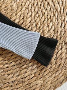 Loomiva 2pcs/Set Newborn Infant Baby Multipack Long Sleeve Solid Color Knit Soft Round Neck Long Sleeve Footed Romper & Pants Set Newborn Zipper Suit Baby Zipper Romper Fall Winter - Multicolor - View 4