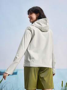 In My Nature 女士休闲百搭户外连帽风衣 - 黃色 - 查看 8