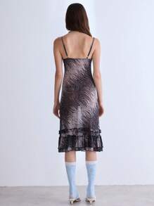 COUREZ Vestido camisero mini con estampado animal y volante en el bajo / Conjunto de ropa de verano estilo callejero Y2K para mujer, vestidos de verano vintage - Multicolor - Ver 3