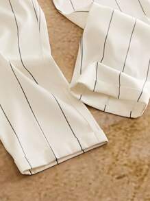 EASEVO Pantaloni lunghi casual larghi a gamba dritta con pieghe e bottoni, a righe, per uomo taglia oversize, per l'autunno