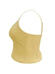 INAWLY Plus Size Summer Casual Contrast Color Sleeveless Top - Yellow - View 4