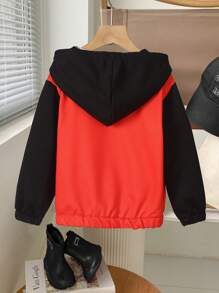 Young Boy Patchwork Spider Print Playful & Cute Casual Fashion Jacket , Soft Comfortable Fabric, Suitable For Spring & Autumn Fall Winter