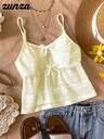 Girls' Bowknot Hollow Out Camisole, Fashionable Design, Suitable For Summer Casual Wear Summer Holiday
