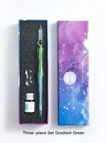 Starry Sky Pen, Glass Pen Gift Box Set, Dip Pen, Business Gift Pen, Dip Pen For Students To Practice Calligraphy And Painting, School Reward Prize, Classmate Birthday Gift