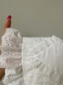 Sunnyshic Top de tirantes bordado con estampado floral elegante sin espalda