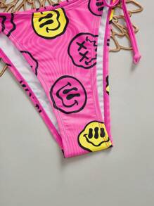 Swim EVENT Women's Beach Holiday Print Tie-Up Bikini Set For Summer Beach Vacation - Multicolor - View 5