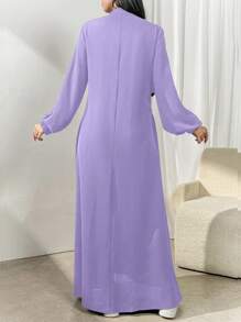 Al Najma Women's Zipper Long Sleeve Fashion Pockets Gentle & Elegant Arabian Style Dress, Casual Sporty For Casual Daily/Work/Back To School, Maxi Length Arabian Dresses