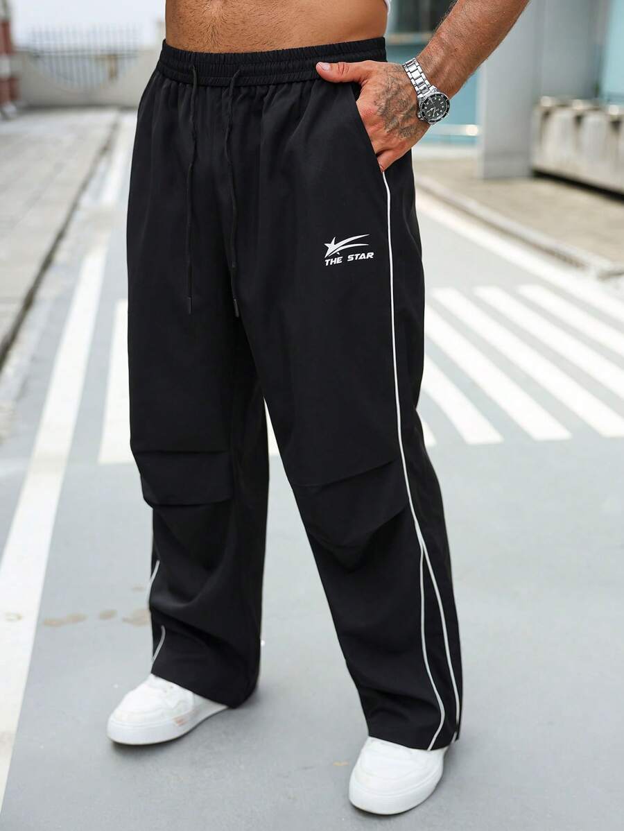 Manfinity Homme 大码男士休闲百搭条纹长裤