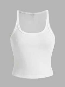 Slaydiva 2pcs Set Casual Minimalist Pink & White Ribbed Tank Top, Suitable For Summer Vacation - Multicolor - View 2