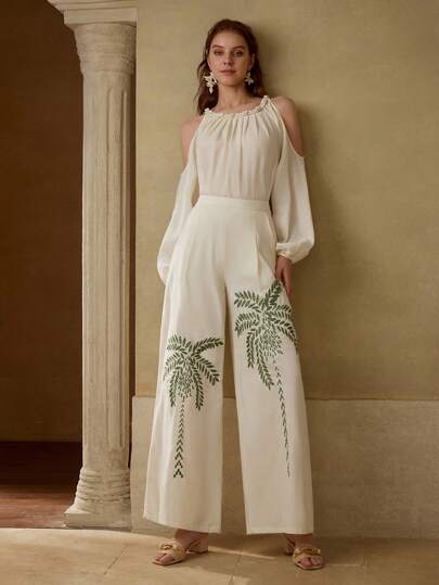 MOTF PREMIUM LINNE RYNKAD UTSKÄRD BLUS