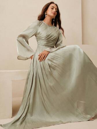 Anewsta Vestido de manga larga para mujer, elegante y versátil, apropiado para el uso diario, para primavera/otoño