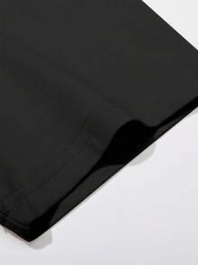 Manfinity Homme Men's Casual Letter Print Short Sleeve T-Shirt, Summer - Black - View 5