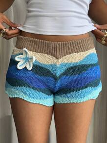 Sunnyshic 彩色海星装饰沙滩短裤，适合度假 - 彩色 - 查看 5