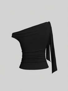 Sweetra Women's Tie Shoulder Fashionable Fitted Blouse