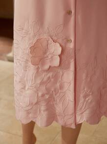 MOTF PREMIUM Vestido bordado con cinturón - Rosa - Ver 2