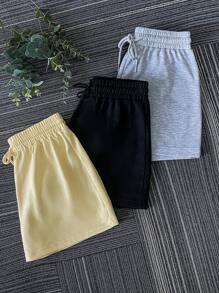 3-Piece Set Women Short Shorts For Casual & Outdoor Wear, Suitable For Spring & Summer - Multicolor - View 4