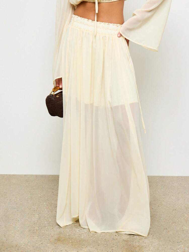 Gonna lunga trasparente e fluida