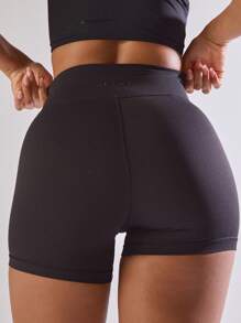 Musera Sport Dipped Waistband Fitted Mini Shorts Active Comfy Workout Gym,Padel, Tennis, Pickleball Gym Fitness - Black - View 5