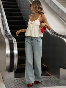 Siren Gaze Summer Tops For Women 2025 New! Elegant Cream Jacquard Halter Tank Crop Top - Embroidery Front Tie Babydoll Style - Beach Outfits For Women, Summer Outfits For Women - Cute Y2K Streetwear For Commuting, Date, Vacation & Club - White Top, Tank Tops Women, Halter Top - Fall-Ready Summer To Autumn Transition Outfits Summer Blouse Cute Summer Tops