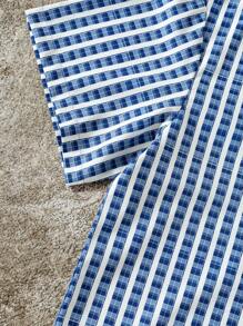 Manfinity EMRG Men's Summer Short Sleeve Plaid Color Block Casual Button Up Shirt