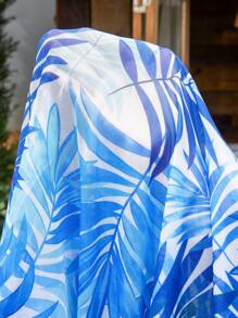 Swim Vcay Copricostume da spiaggia ampio e corto con maniche corte e stampa casuale, per donne taglie forti