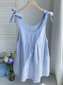 Comfortcana Mono de mujer con nudo tejido en azul claro