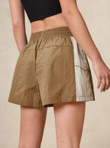 OutZeal Celana Pendek Wanita untuk Aktivitas Luar Ruangan Musim Panas, Hiking, Berkemah, Tahan Air, Ringan, Bahan Nilon, Desain Blok Warna - Coklat - View 7